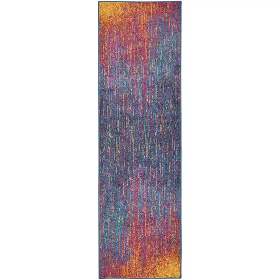 Rainbow Abstract Striations Runner Rug Photo 6