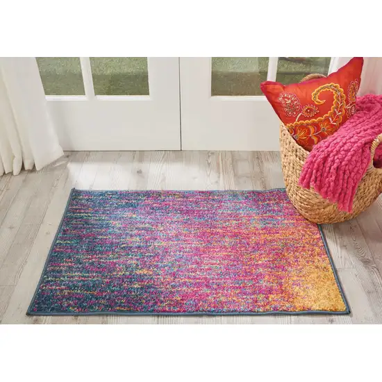 Rainbow Abstract Striations Scatter Rug Photo 5
