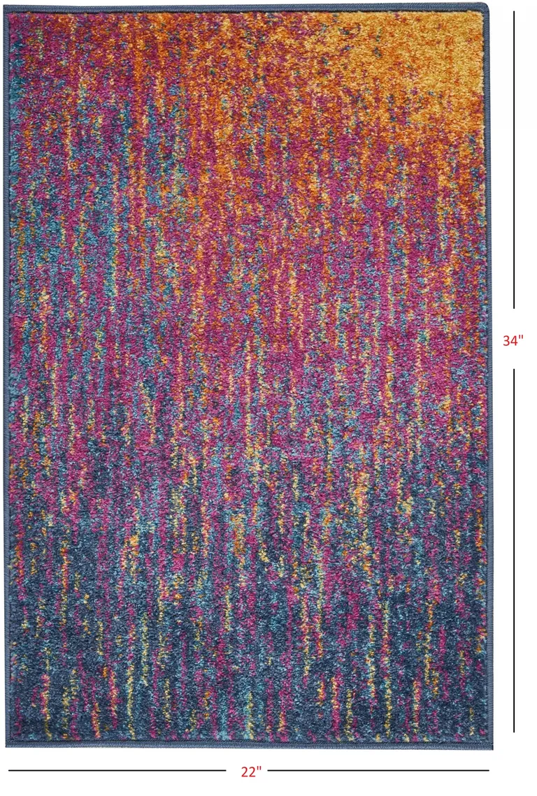 Rainbow Abstract Striations Scatter Rug Photo 2