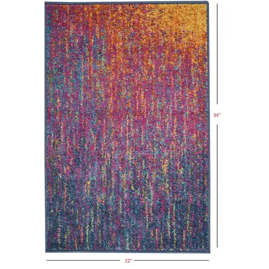 Rainbow Abstract Striations Scatter Rug Photo 2