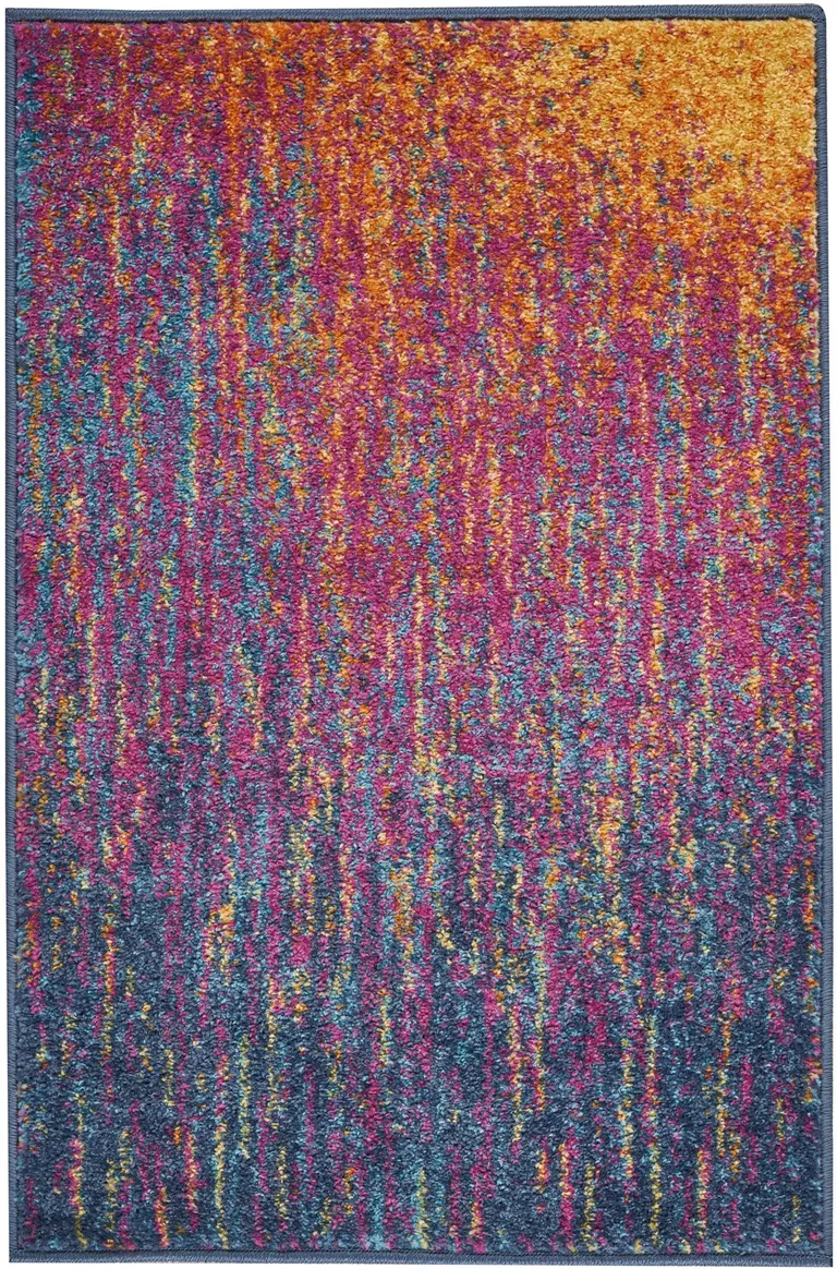 Rainbow Abstract Striations Scatter Rug Photo 1