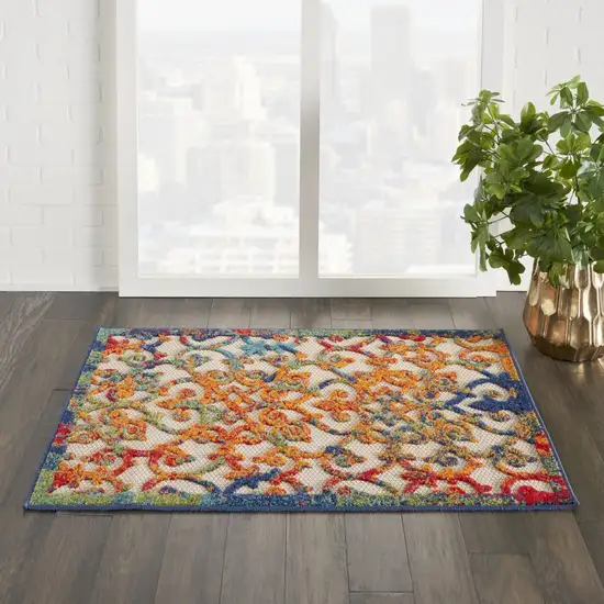 Rainbow Colored Indoor Outdoor Area Rug Photo 6