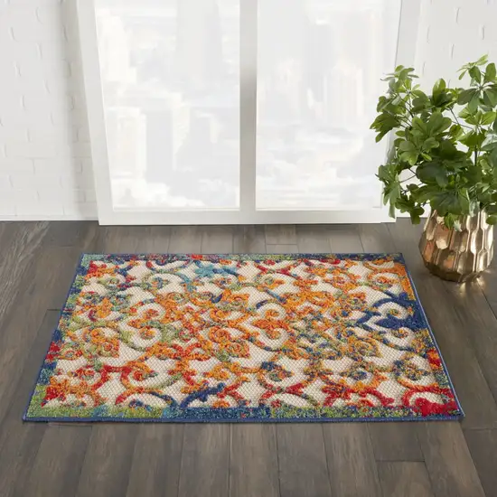 Rainbow Colored Indoor Outdoor Area Rug Photo 7