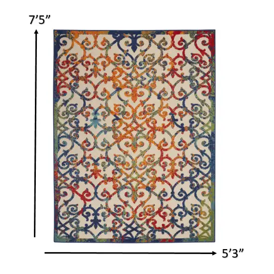 Rainbow Colored Indoor Outdoor Area Rug Photo 5