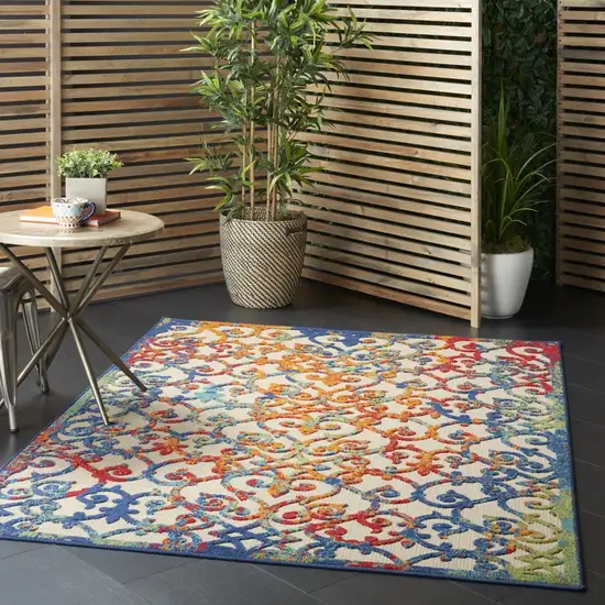 Rainbow Colored Indoor Outdoor Area Rug Photo 8