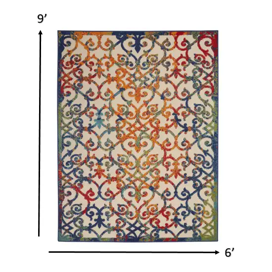 Rainbow Colored Indoor Outdoor Area Rug Photo 6