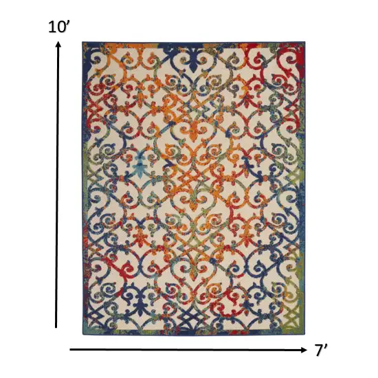 Rainbow Colored Indoor Outdoor Area Rug Photo 5