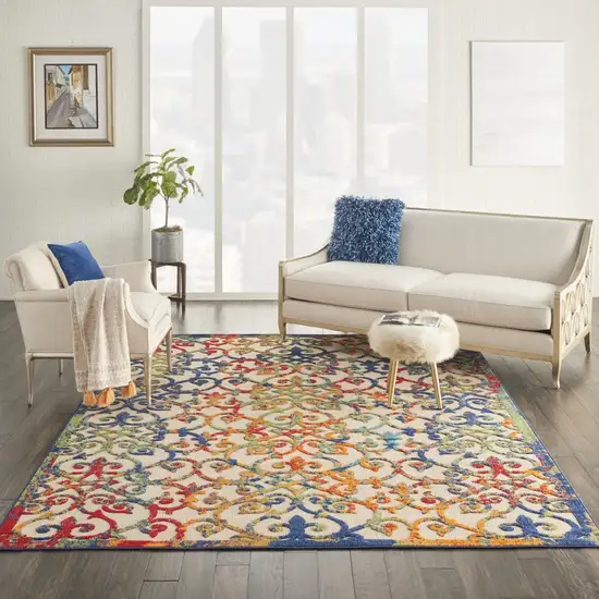 Rainbow Colored Indoor Outdoor Area Rug Photo 6