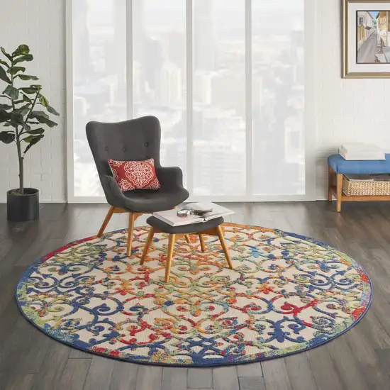 Rainbow Colored Indoor Outdoor Area Rug Photo 6