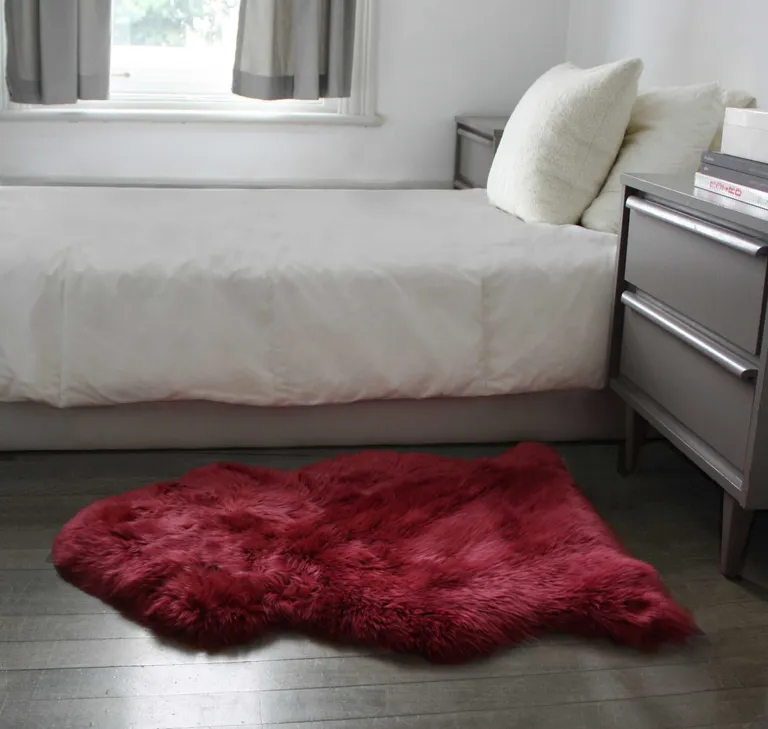 Raspberry New Zealand Natural Shearling Sheepskin Rug Photo 3