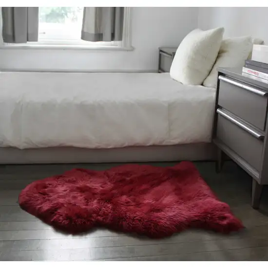 Raspberry New Zealand Natural Shearling Sheepskin Rug Photo 3