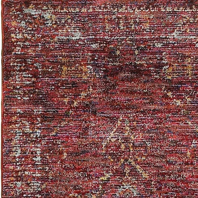 Red And Gold Oriental Power Loom Stain Resistant Runner Rug Photo 3