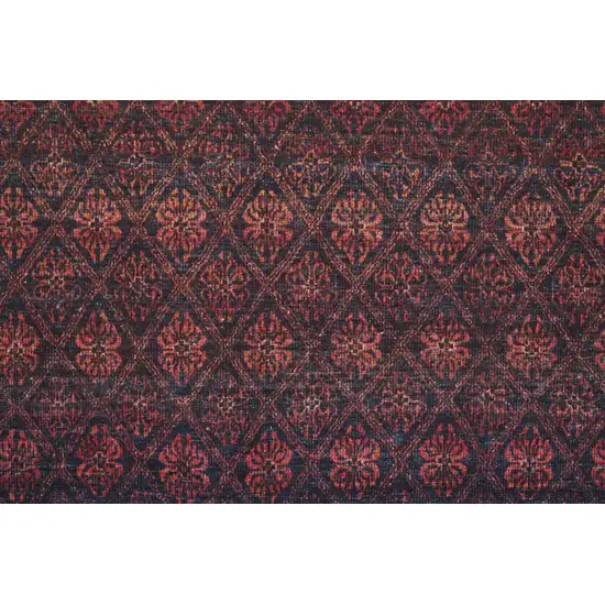 Red And Gray Striped Power Loom Area Rug Photo 9