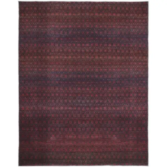 Red And Gray Striped Power Loom Area Rug Photo 3