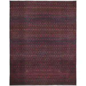 Photo of Red And Gray Striped Power Loom Area Rug