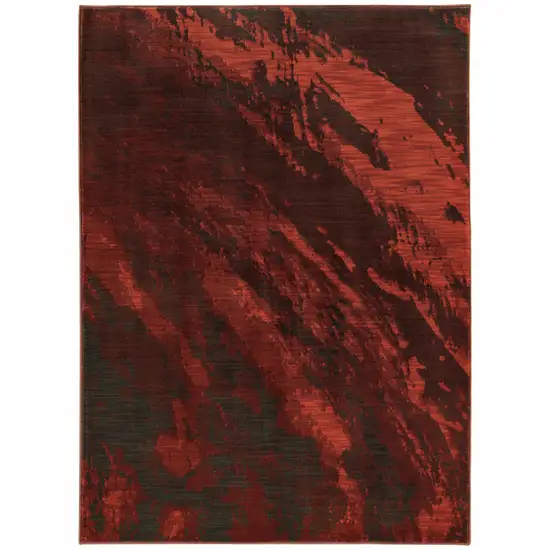 Red And Grey Abstract Power Loom Stain Resistant Area Rug Photo 1