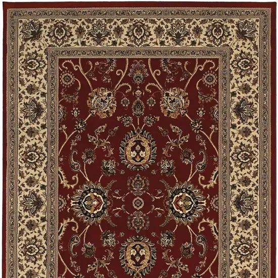 Red And Ivory Oriental Area Rug Photo 5