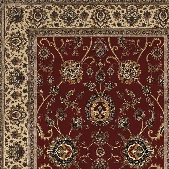 Red And Ivory Oriental Area Rug Photo 4