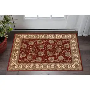 Photo of Red And Ivory Oriental Area Rug