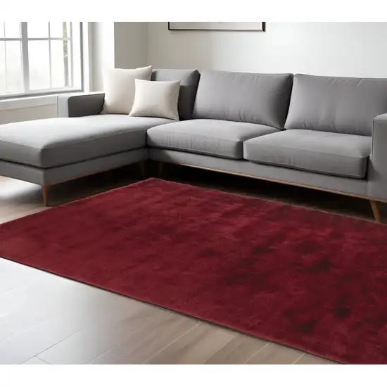 Red Purple Shag Hand Tufted Area Rug Photo 1