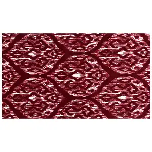 Photo of Red And White Ikat Tufted Washable Non Skid Area Rug