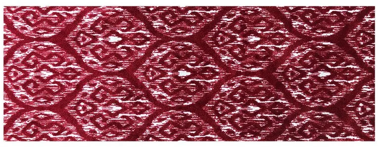 Red And White Ikat Tufted Washable Non Skid Area Rug Photo 1