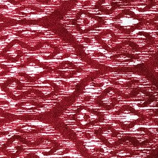 Red And White Ikat Tufted Washable Non Skid Area Rug Photo 3