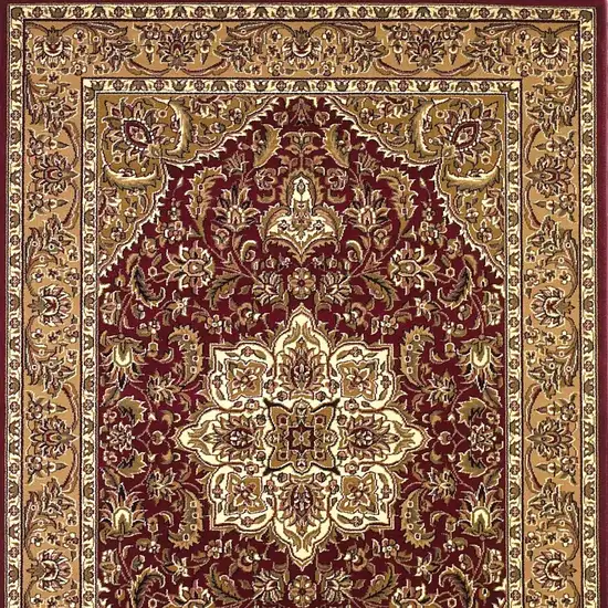 3'X5' Red Beige Machine Woven Floral Medallion Indoor Area Rug Photo 7