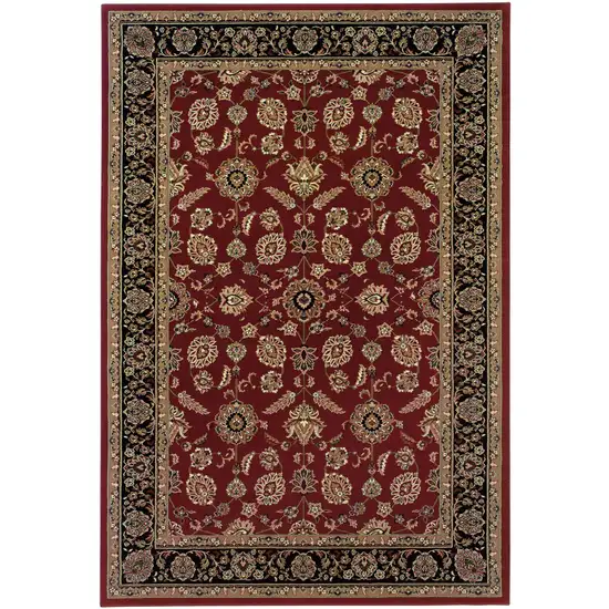 Red Black And Tan Oriental Area Rug Photo 2