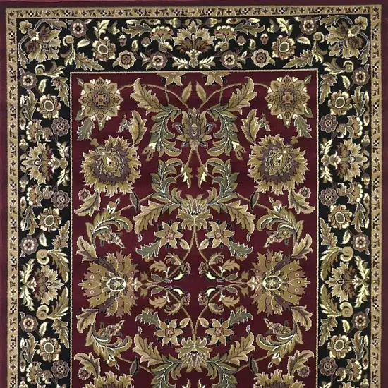 2'X3' Red Black Machine Woven Floral Traditional Indoor Accent Rug Photo 6