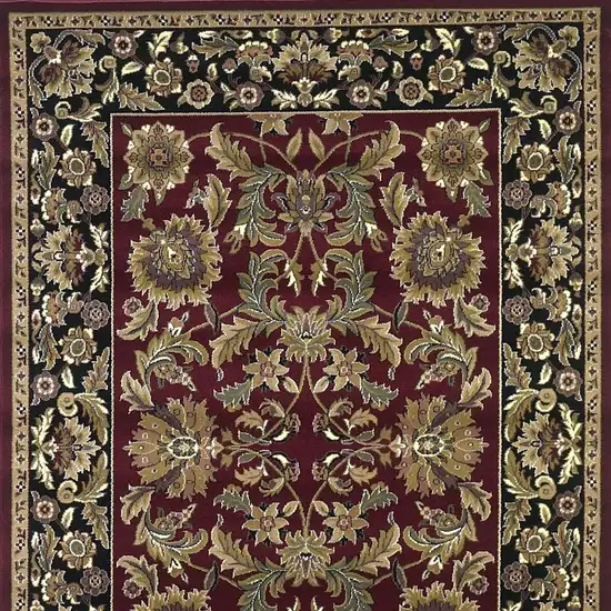 3'X5' Red Black Machine Woven Floral Traditional Indoor Accent Rug Photo 6