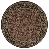 Photo of Red Black Machine Woven Traditional Octagon Indoor Area Rug