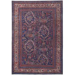 Photo of Red Blue And Tan Floral Power Loom Area Rug