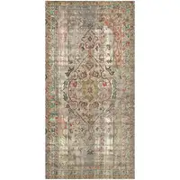 Photo of Red Brown And Blue Moroccan Printed Vinyl Area Rug With UV Protection