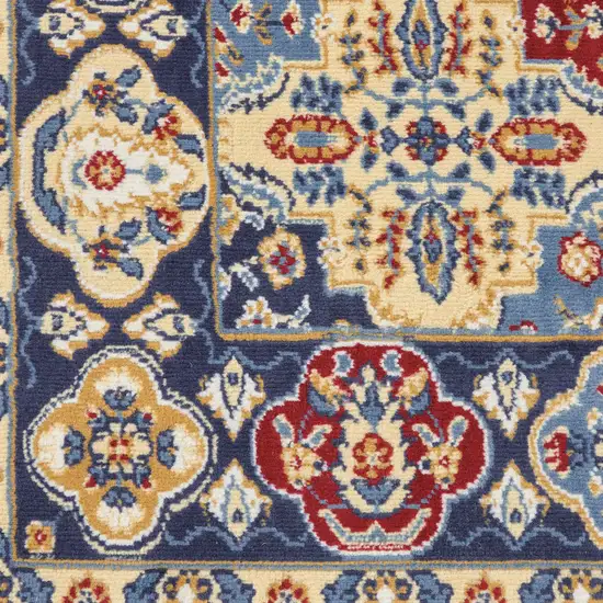 Red Damask Power Loom Area Rug Photo 7