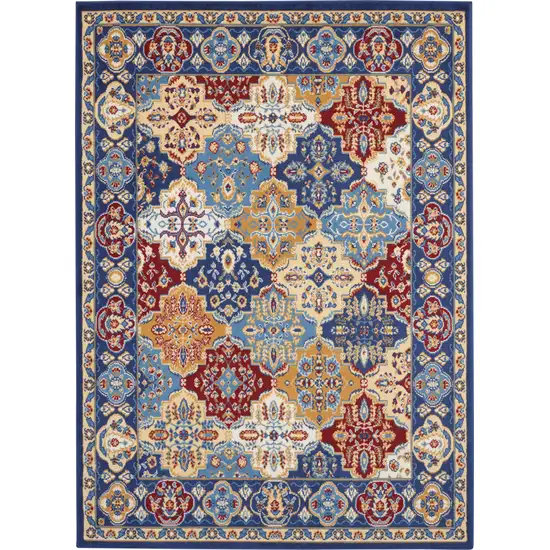 Red Damask Power Loom Area Rug Photo 1