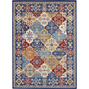 Photo of Red Damask Power Loom Area Rug