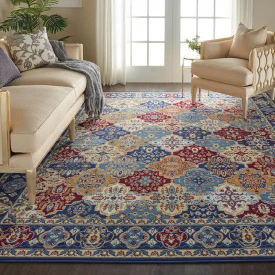 Red Damask Power Loom Area Rug Photo 8