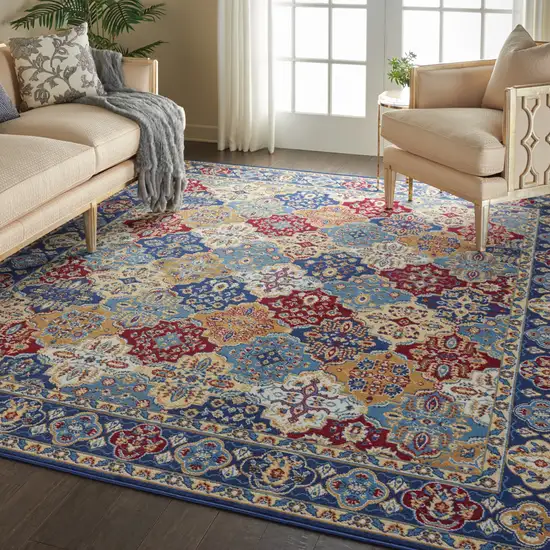 Red Damask Power Loom Area Rug Photo 9