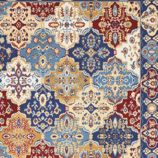 Red Damask Power Loom Area Rug Photo 6