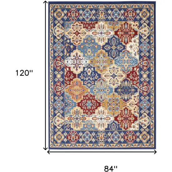 Red Damask Power Loom Area Rug Photo 5