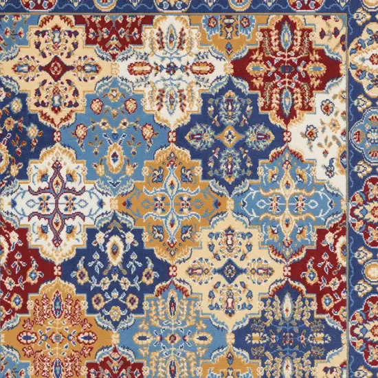 Red Damask Power Loom Area Rug Photo 6