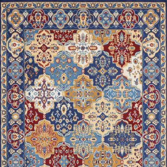 Red Damask Power Loom Area Rug Photo 8