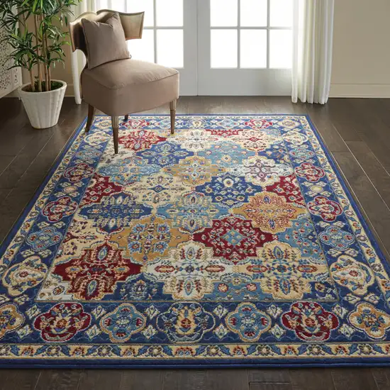 Red Damask Power Loom Area Rug Photo 8