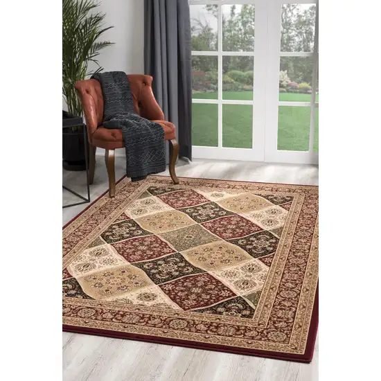 Red Decorative Diamonds Area Rug Photo 4