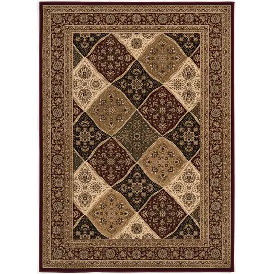 Red Decorative Diamonds Area Rug Photo 1