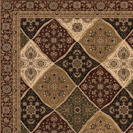 Red Decorative Diamonds Area Rug Photo 1