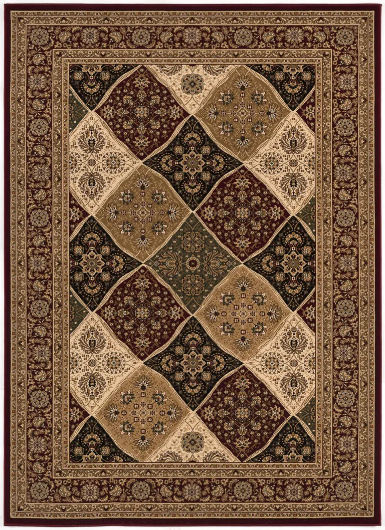 Red Decorative Diamonds Area Rug Photo 4