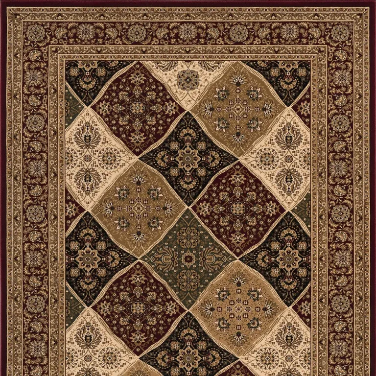 Red Decorative Diamonds Area Rug Photo 3