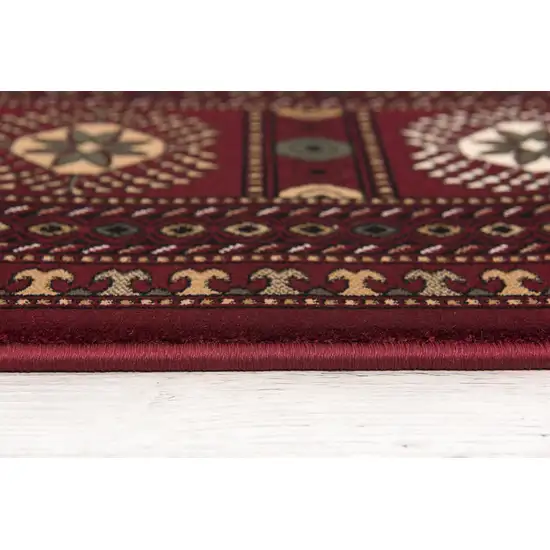 Red Eclectic Geometric Pattern Area Rug Photo 7